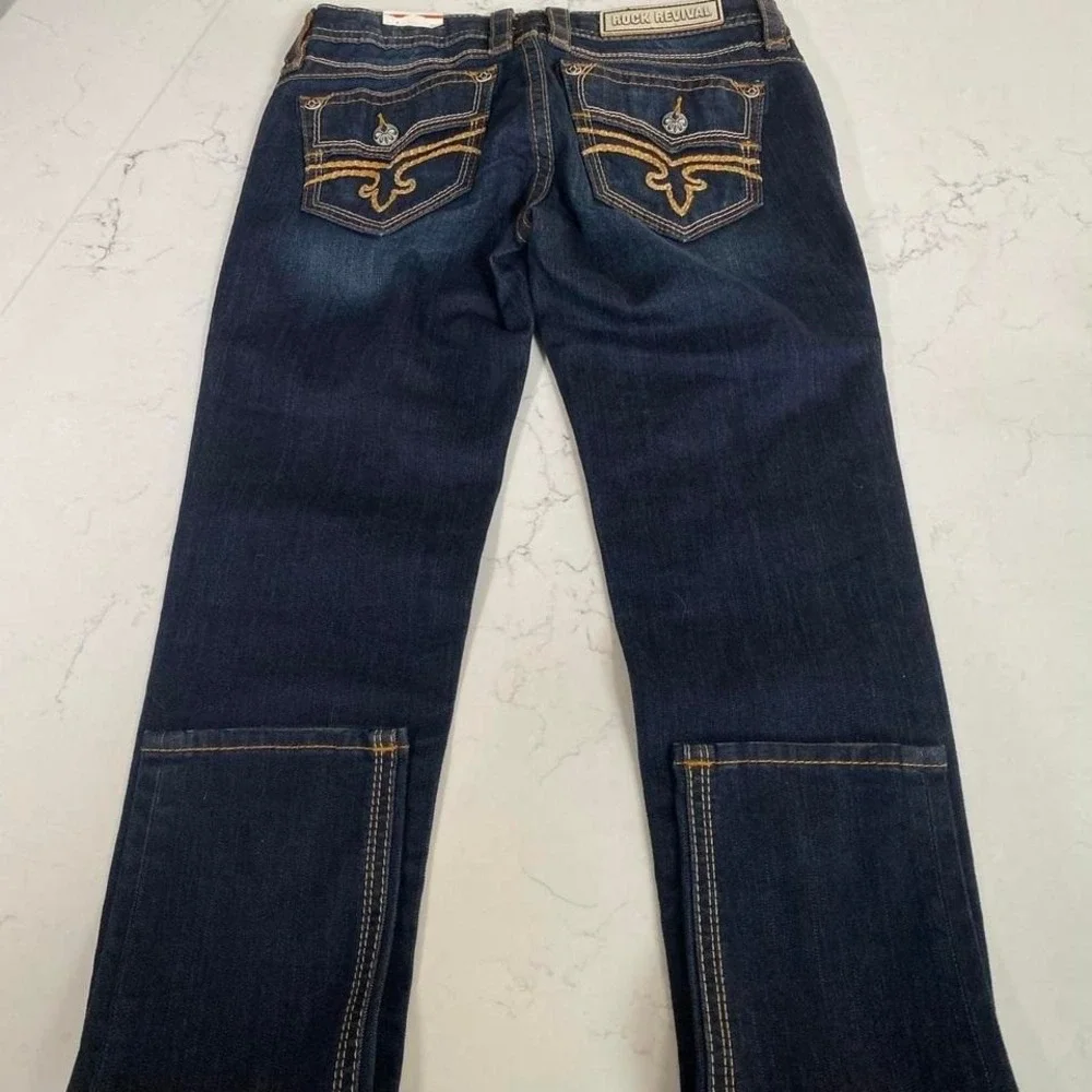 Rock‎ Revival Calli S200 Dark Wash Jeans 29x34 Thick Stitch Pockets NWT